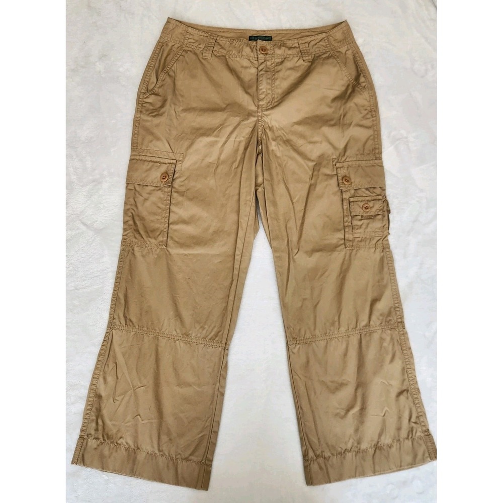 Ralph Lauren Lauren Jean Co. Khaki Cargo Wide Leg Womens‎ Size 8